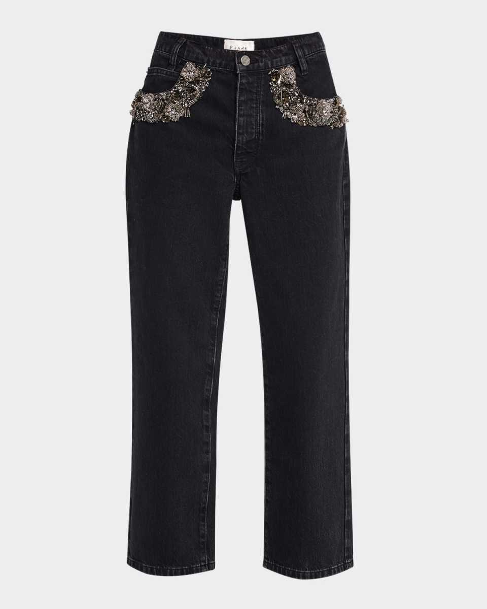 The Beaded Straight Jeans